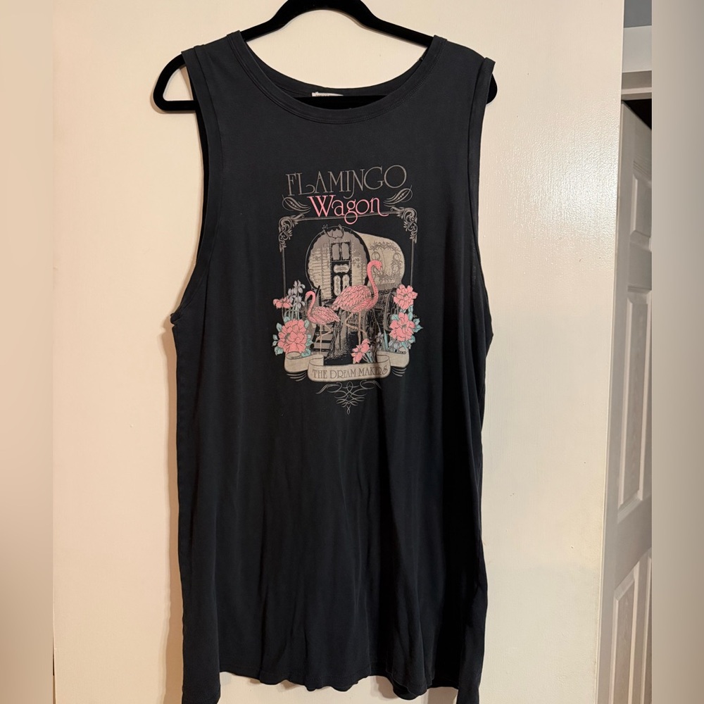 Spell Black flamingo wagon dress